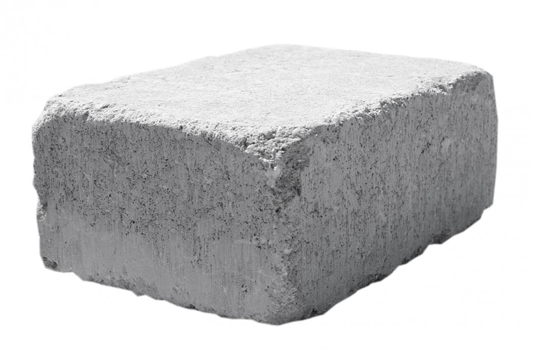 Grå Slotsbrosten m/slået kant halve 14x10,5x7