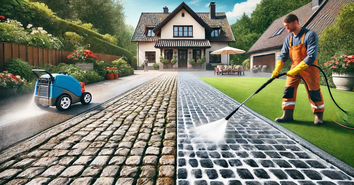 Rensning af herregårdssten