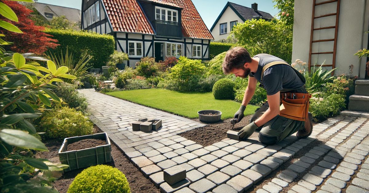 Brolægger lægger fliser